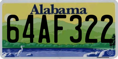 AL license plate 64AF322