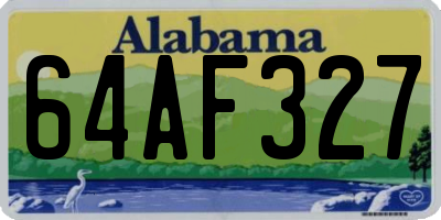 AL license plate 64AF327