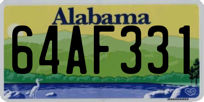AL license plate 64AF331