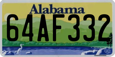 AL license plate 64AF332