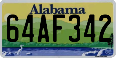 AL license plate 64AF342
