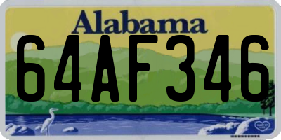 AL license plate 64AF346