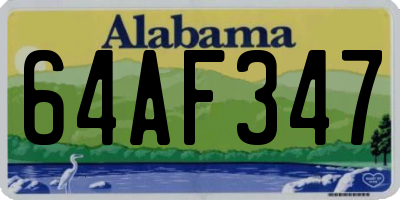 AL license plate 64AF347