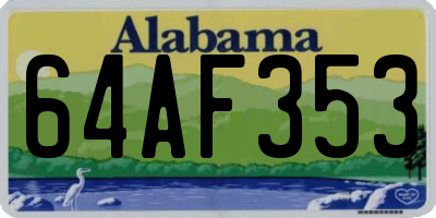 AL license plate 64AF353