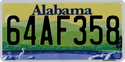 AL license plate 64AF358