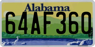 AL license plate 64AF360