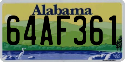 AL license plate 64AF361