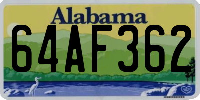 AL license plate 64AF362