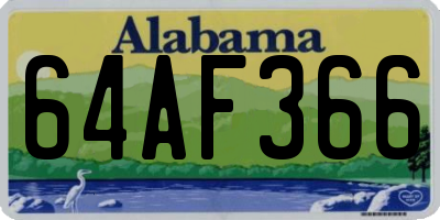 AL license plate 64AF366