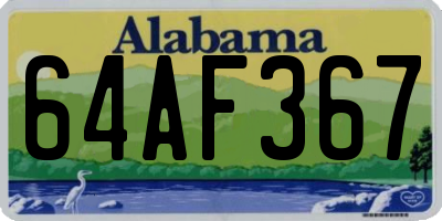 AL license plate 64AF367