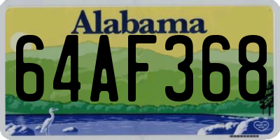 AL license plate 64AF368