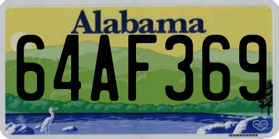 AL license plate 64AF369
