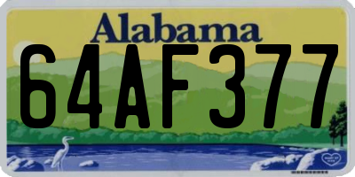 AL license plate 64AF377