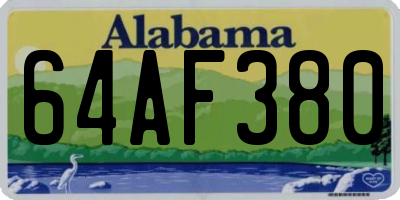 AL license plate 64AF380