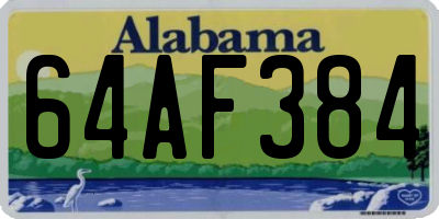 AL license plate 64AF384