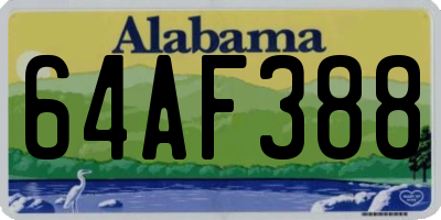 AL license plate 64AF388