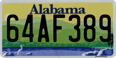 AL license plate 64AF389