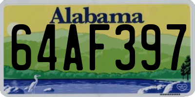 AL license plate 64AF397