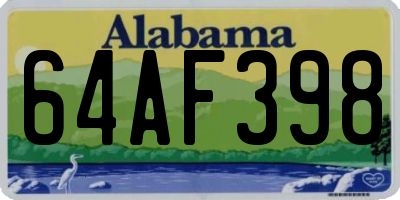 AL license plate 64AF398