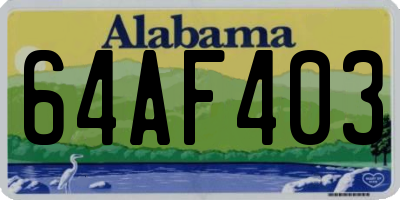 AL license plate 64AF403
