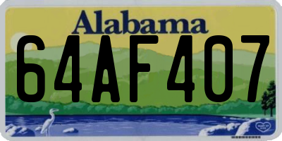 AL license plate 64AF407