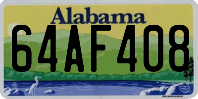 AL license plate 64AF408