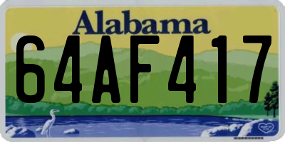 AL license plate 64AF417
