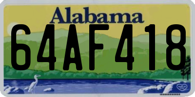 AL license plate 64AF418