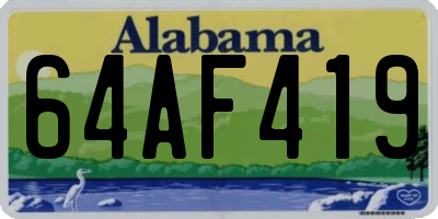 AL license plate 64AF419