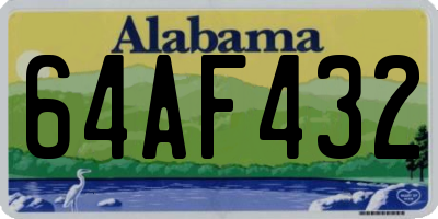 AL license plate 64AF432