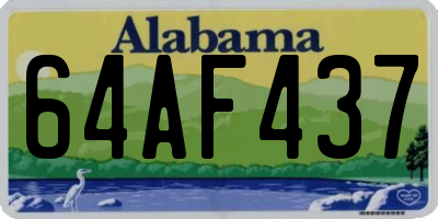 AL license plate 64AF437