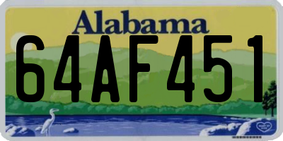 AL license plate 64AF451