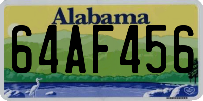 AL license plate 64AF456