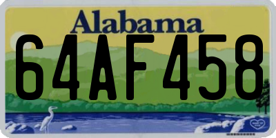 AL license plate 64AF458
