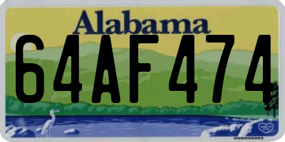 AL license plate 64AF474