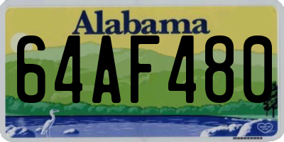 AL license plate 64AF480