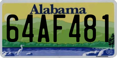 AL license plate 64AF481