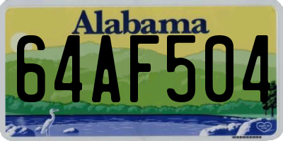 AL license plate 64AF504
