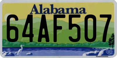 AL license plate 64AF507