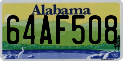 AL license plate 64AF508