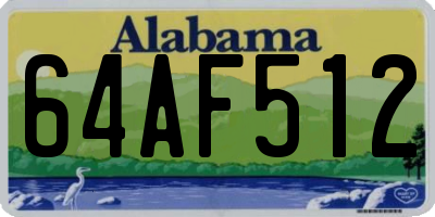 AL license plate 64AF512