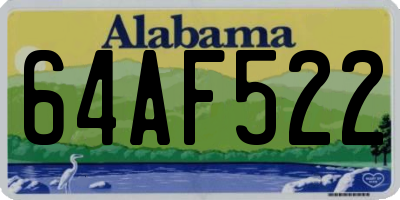 AL license plate 64AF522