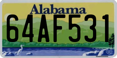 AL license plate 64AF531