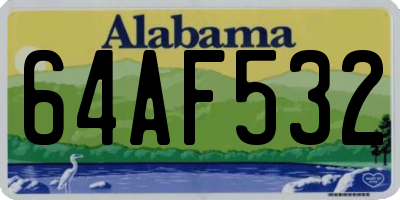 AL license plate 64AF532