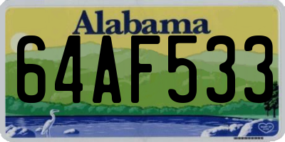 AL license plate 64AF533