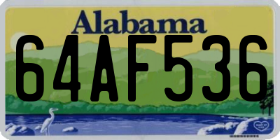 AL license plate 64AF536