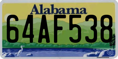 AL license plate 64AF538