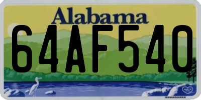 AL license plate 64AF540