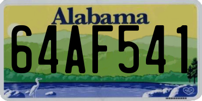 AL license plate 64AF541