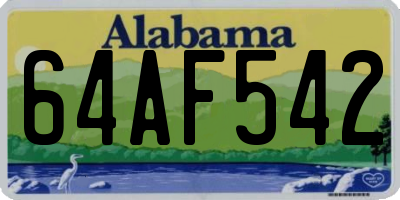 AL license plate 64AF542